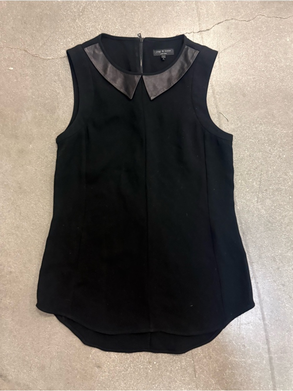 RAG & BONE WOMENS SLEEVELESS COLLAR BLOUSE, SIZE SMALL, BLACK